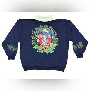 Vintage Spumoni Halloween Graphic Collared Sweatshirt Women Large 80s 90s